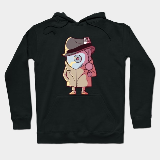 Hard Drive Inspector // Funny IT Cartoon Hoodie by SLAG_Creative